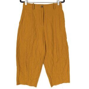 Masnada Women’s BAGGY CUR TROUSERS Pants TUMERIC WOOL Blend ITALY🇮🇹MADE Size 4